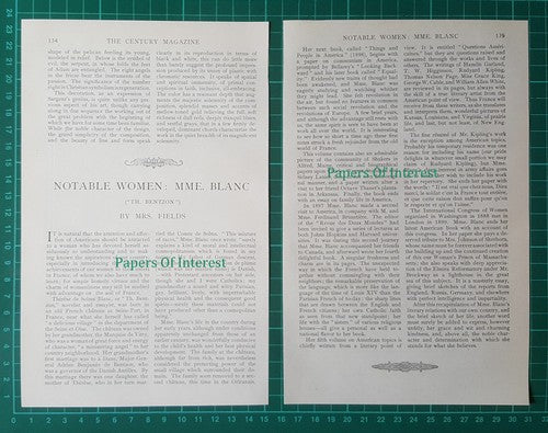 (6865) Therese de Solms Blanc Th Bentzon Novelist   - 1903 Article