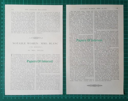 (6865) Therese de Solms Blanc Th Bentzon Novelist   - 1903 Article