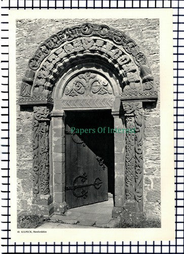X1455) Kilpeck Herefordshire Church - 1950s Book Print
