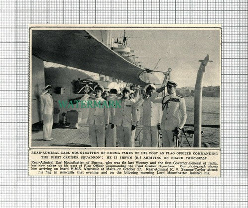 C2446) First Cruiser Squadron Earl Mountbatten On Board HMS NEWCASTLE 1948 Clip