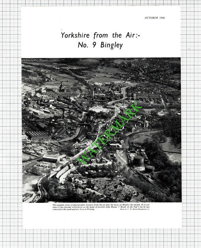 (39) Bingley Yorkshire From The Air - 1966 Cutting