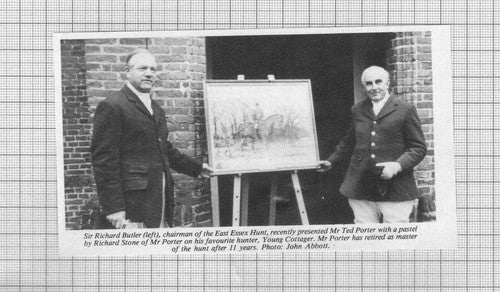 Sir Richard Butler East Essex Hunt Ted Porter Young Cottager - 1985 Clipping