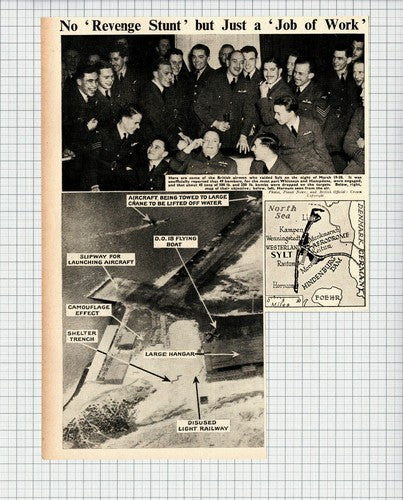 (2704) British Airmen  Sylt Raid  World War 2  -   1940 Clipping