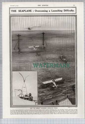 The Bleriot Launching Apparatus Seaplane - 1913 News Page / Print