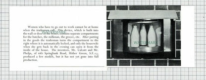 C7543) Mr Calcutt Mr Phelps Hither Green Webb Battersea Invention- 1950s Cutting