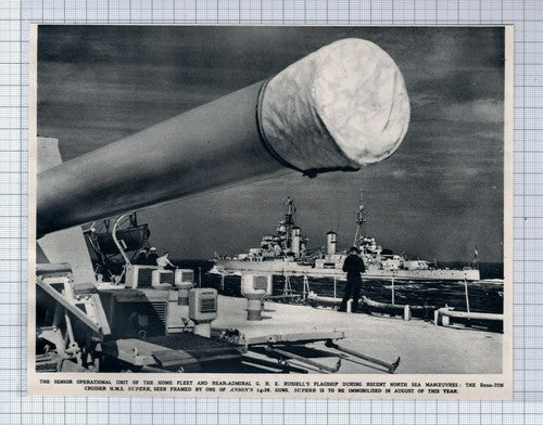(5652) Rear Admiral G H E Russell HMS SUPERB  ANSON - 1948 Clip