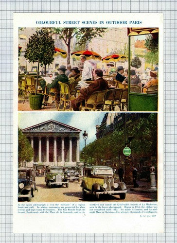 (5860)  Old Paris Street Scenes / Paris Bridges  Notre Dame - Book Print