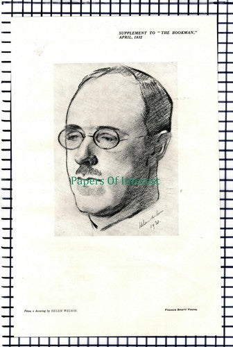 X1343) Francis Brett Young Helen Wilson - 1932 Cutting - SEE CONDITION!