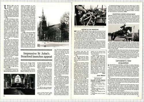 St John's Church Stratford Jane Ridout Rev Thomas Stevens - 1983 Article / Print