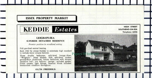 C5839) Leigh On Sea House Sale Advert - 1966 Cutting
