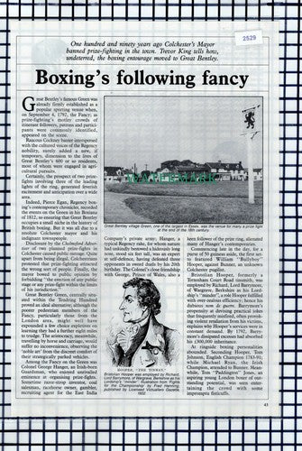 Great Bentley Essex Boxing William Hooper Andrew Gamble Boxers -  1988 Article