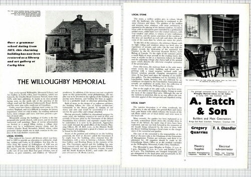 Willoughby Memorial Library Art Gallery Corby Glen Lincolnshire -   1966 Article