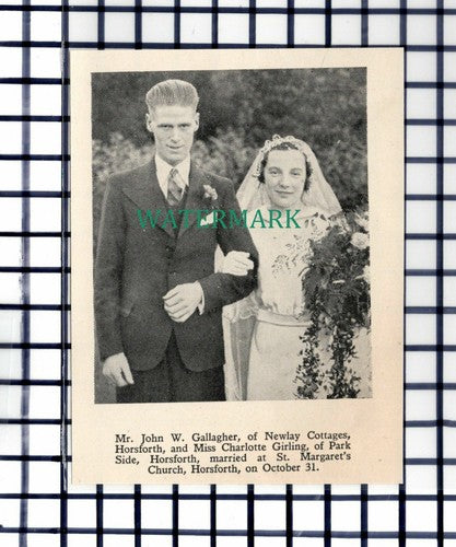 C7091) Mr John W Gallagher Newlay Cottages Horsforth Charlotte Girling  - 1936