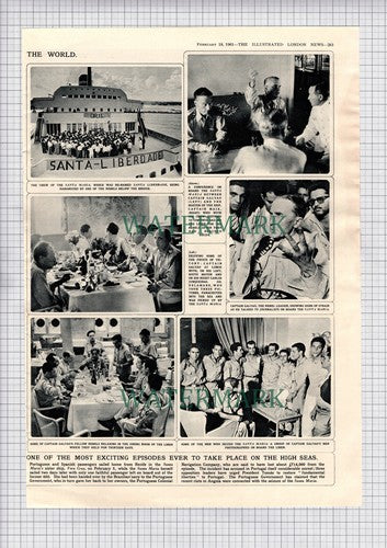 Santa Maria Ship Captain Galvao Gil Delamare Mario Simoes Maia  - 1961 Article