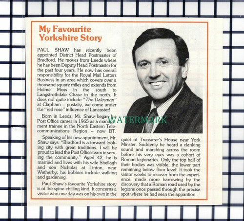 C6619) Paul Shaw Head Postmaster Bradford - 1989 Cutting