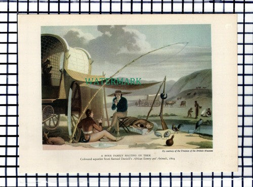 C5784) Korah Hottentot Village Orange River / Boer Family - Dbl Sided Print 1941