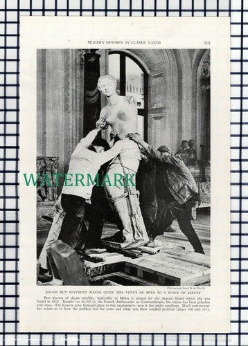 (8062) Venus de Milo Statue Moved Louvre World War Two - 1940 Book Print