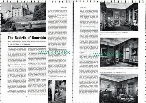 (7928) Dunrobin Castle Marigold Thurso - 1965 Article