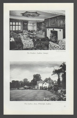 The Feathers Ludlow / Ludlow Arms Whitcliffe /  The Lion Shrewsbury -1950s Print