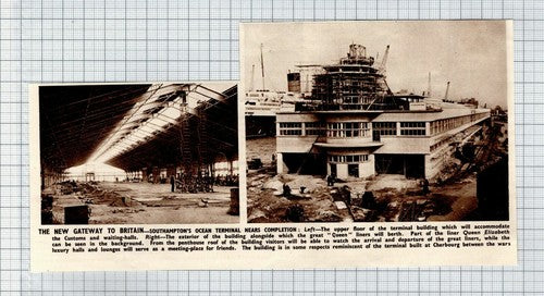 Ocean Terminal Building Southampton Docks  - 1950 Clipping