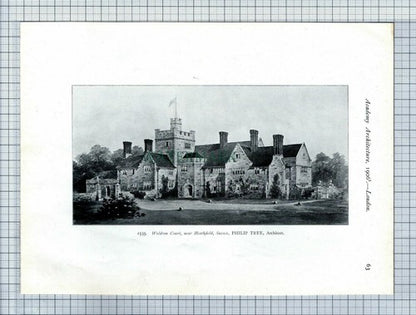 Epsom Timothy Honnor Architect / Waldron Court Hoathfield Sussex   - 1906 Print