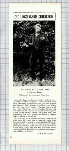 George Gamma Fish Owston Ferry Lincolnshire -  1967 Clipping / Print