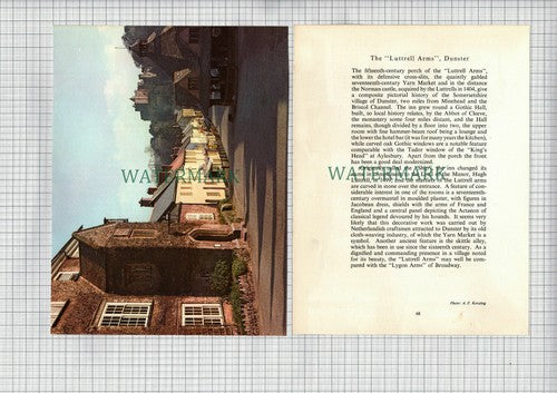 (8490) The Luttrell Arms Dunster  - 1958 2-Page Cutting