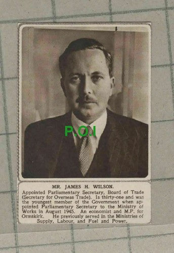C2139) Mr James H Wilson Board of Trade - 1947 Clip SMALL!