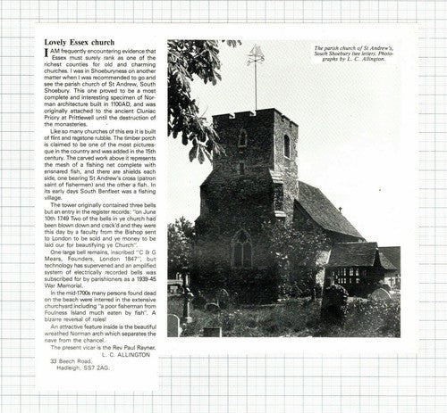 (5959) Church Of St Andrew South Shoebury Rev Paul Rayner Allington - 1980s Clip
