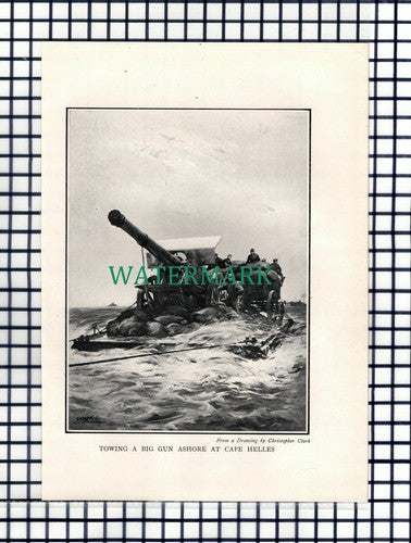 Big Gun Cape Helles Great War WW1  - c.1920s Book Print