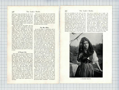 (6339) Mary Frances Billington Civil Service Careers For Women - c.1905 Article