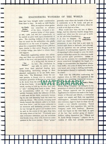 (7473) The St Louis Bridge James B Eads ~ c.1920s  8-Side Article