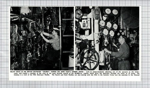 British Destroyer SOLEBAY Ship Fifth Destroyer Flotilla - 1950 News Clipping