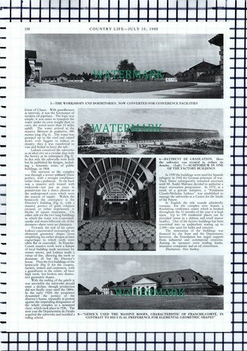 X1684) Saltworks Arc-Et-Senans Ledoux - 1980 Article