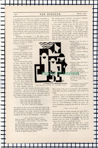 X1191) T S Eliot Poet Hugh Ross Williamson - 1931 Article