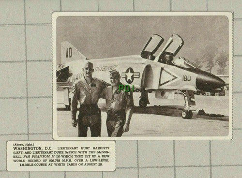 Lieut Hunt Hardisty & Duke DeEsch McDonnell F4H Phantom II  USA - 1961 Cutting