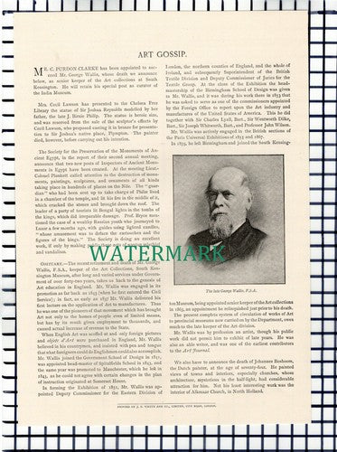 (7251) Mr George Wallis FSA Artist South Kensington Museum - 1891 Cutting