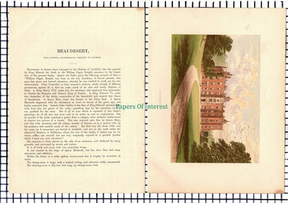 (6680) Beaudesert Staffordshire - c.1880 Print & Article