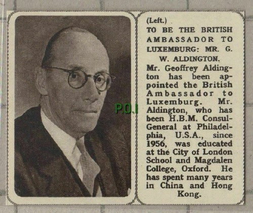(C466) Mr Geoffrey W Aldington Luxemburg - SMALL 1961 Clip
