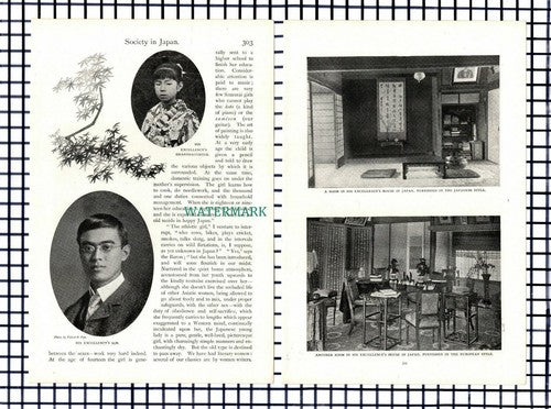 Society In Japan Baroness Hyashi Japanese Minister   - c.1900 Article / Print