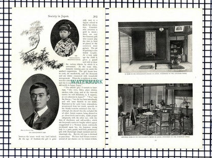 Society In Japan Baroness Hyashi Japanese Minister   - c.1900 Article / Print
