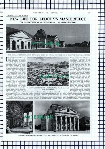 X1684) Saltworks Arc-Et-Senans Ledoux - 1980 Article