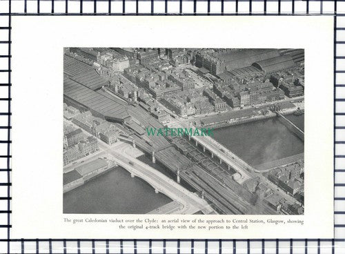 C6742) Caledonian Viaduct River Clyde / Polmadie Glasgow Railway - 1950 Cutting