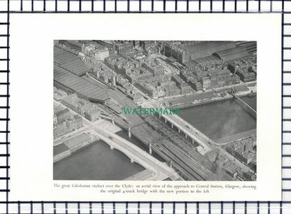 C6742) Caledonian Viaduct River Clyde / Polmadie Glasgow Railway - 1950 Cutting