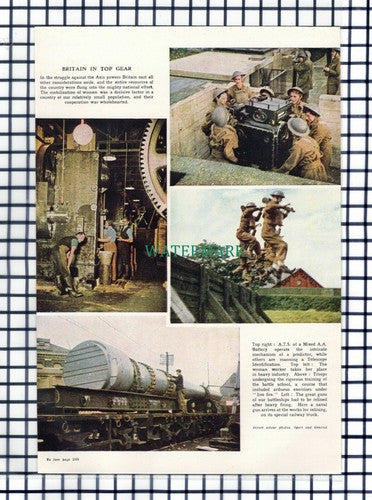 (6873) ATS Mixed AA Battery World War Two - 1950s Print / Cutting