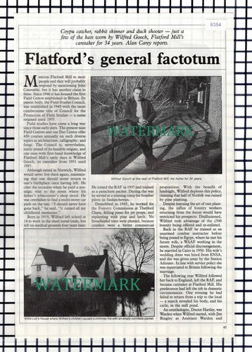(8354) Wilfred Gooch Flatford Mill Essex  - 1988 Article