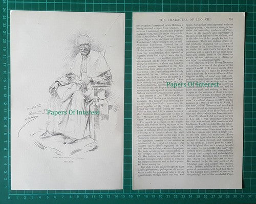 (6859) Pope Leo XIII James Cardinal Gibbons  - 1903 Article