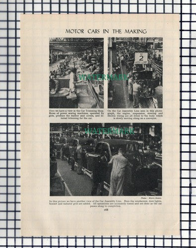 Morris Motors Assembly Line and Trimming Shop - c.1950s Book Print