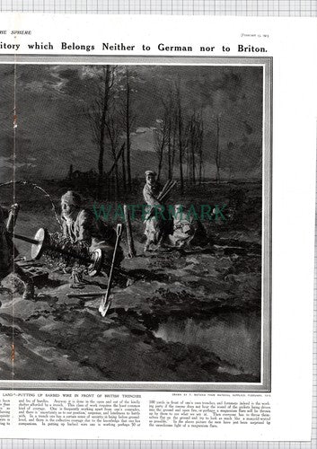 Royal Engineers  No Man's Land World War One Trenches Barbed Wire - 1915 Pullout
