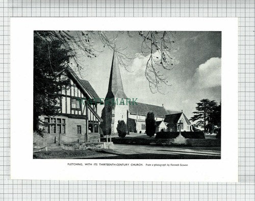 (6889) Fletching Church Sussex ~  1955 Cutting